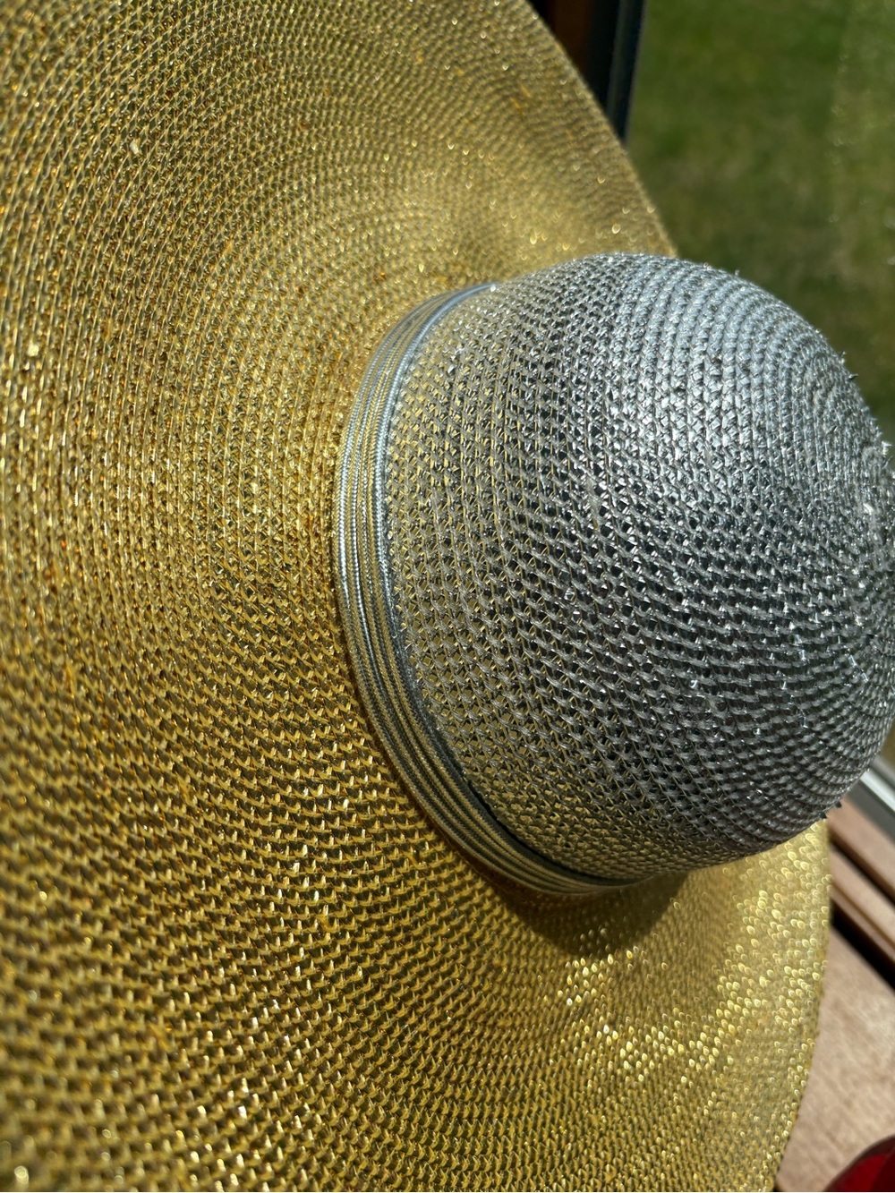 Rare Vintage Sonni Gold Silver Sequin Hat 👒 with Silver Bow WOW! - Picture 6 of 10